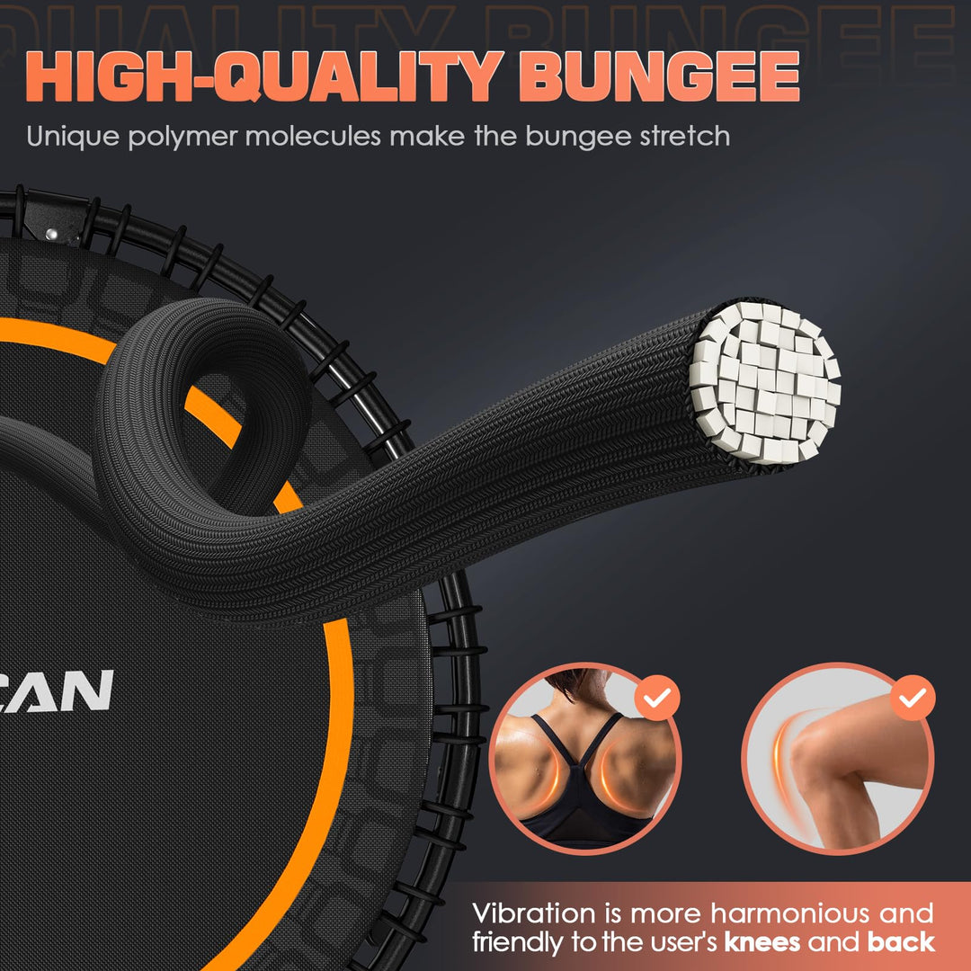 BCAN 40" Fitness Trampoline With Handle - Adjustable Foam, 450 LBS Capacity, Portable &amp; Quiet - Green - Dreamchaser Headquarters