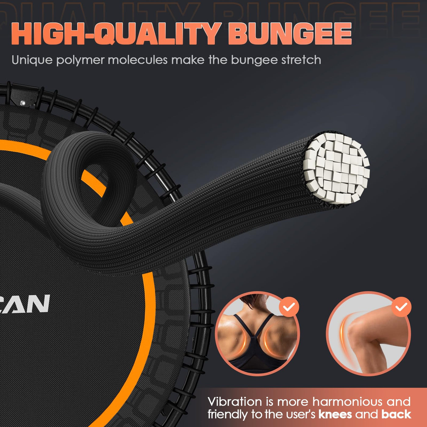 BCAN 40" Fitness Trampoline With Handle - Adjustable Foam, 450 LBS Capacity, Portable & Quiet - Green - Dreamchaser Headquarters