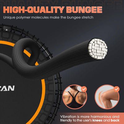 BCAN 40" Fitness Trampoline With Handle - Adjustable Foam, 450 LBS Capacity, Portable & Quiet - Green - Dreamchaser Headquarters