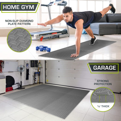ProsourceFit Puzzle Exercise Mat ½ in, EVA Interlocking Foam Floor Tiles for Home Gym, Mat for Home Workout Equipment, Floor Padding for Kids, Black, 24 in x 24 in x ½ in, 24 Sq Ft - 6 Tiles - Dreamchaser Headquarters