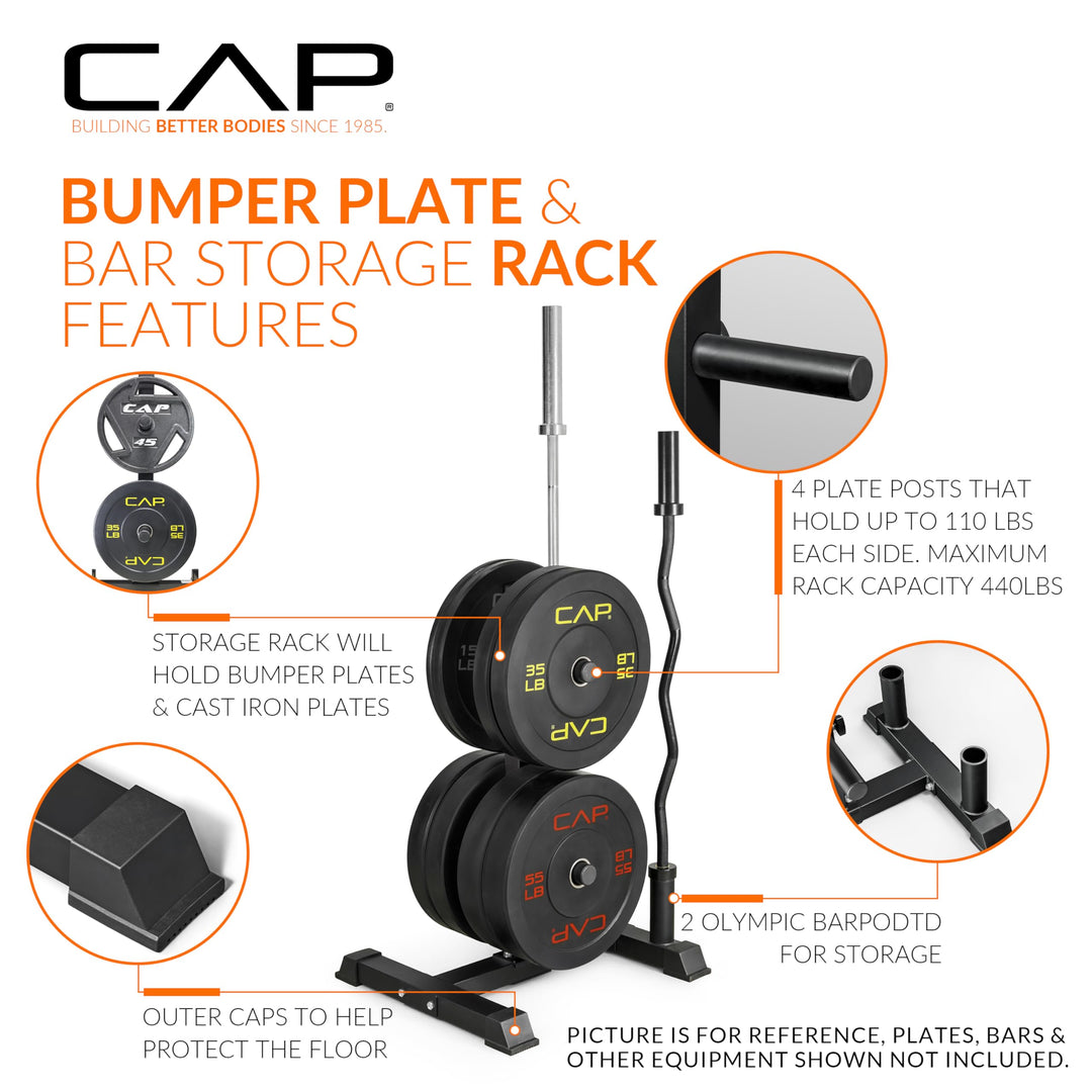 CAP Olympic Bumper Plate Weight Set 100–370LB for Home Gyms