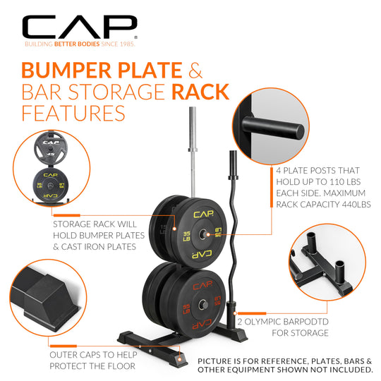 CAP Olympic Bumper Plate Weight Set 100–370LB for Home Gyms