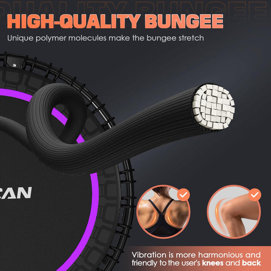 BCAN 40" Fitness Trampoline With Handle - Adjustable Foam, 450 LBS Capacity, Portable &amp; Quiet - Green - Dreamchaser Headquarters