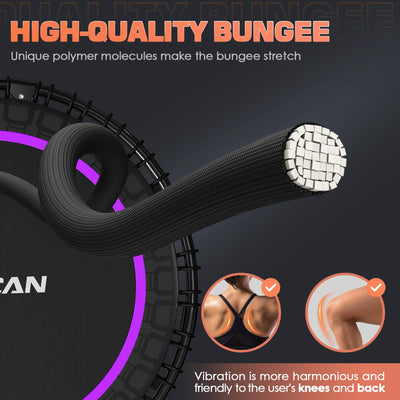 BCAN 40" Fitness Trampoline With Handle - Adjustable Foam, 450 LBS Capacity, Portable & Quiet - Green - Dreamchaser Headquarters