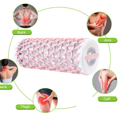 Close-up view of the collapsible foam roller showcasing its sturdy and durable construction.