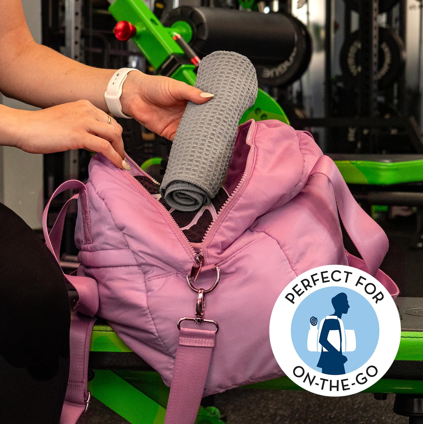 S&T INC. Microfiber Gym Towels showcasing their easy care and durability.