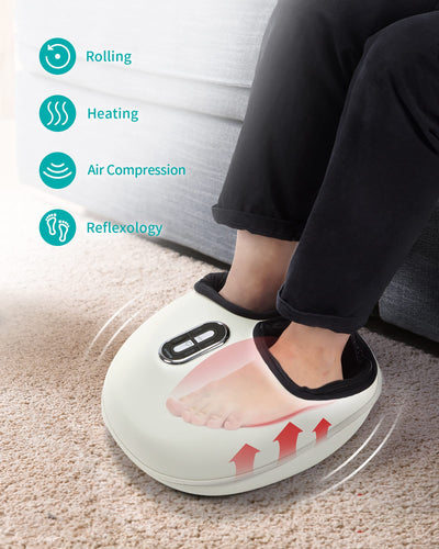 Overview of Nekteck Shiatsu Foot Massager controls for customizable deep tissue foot therapy experience.