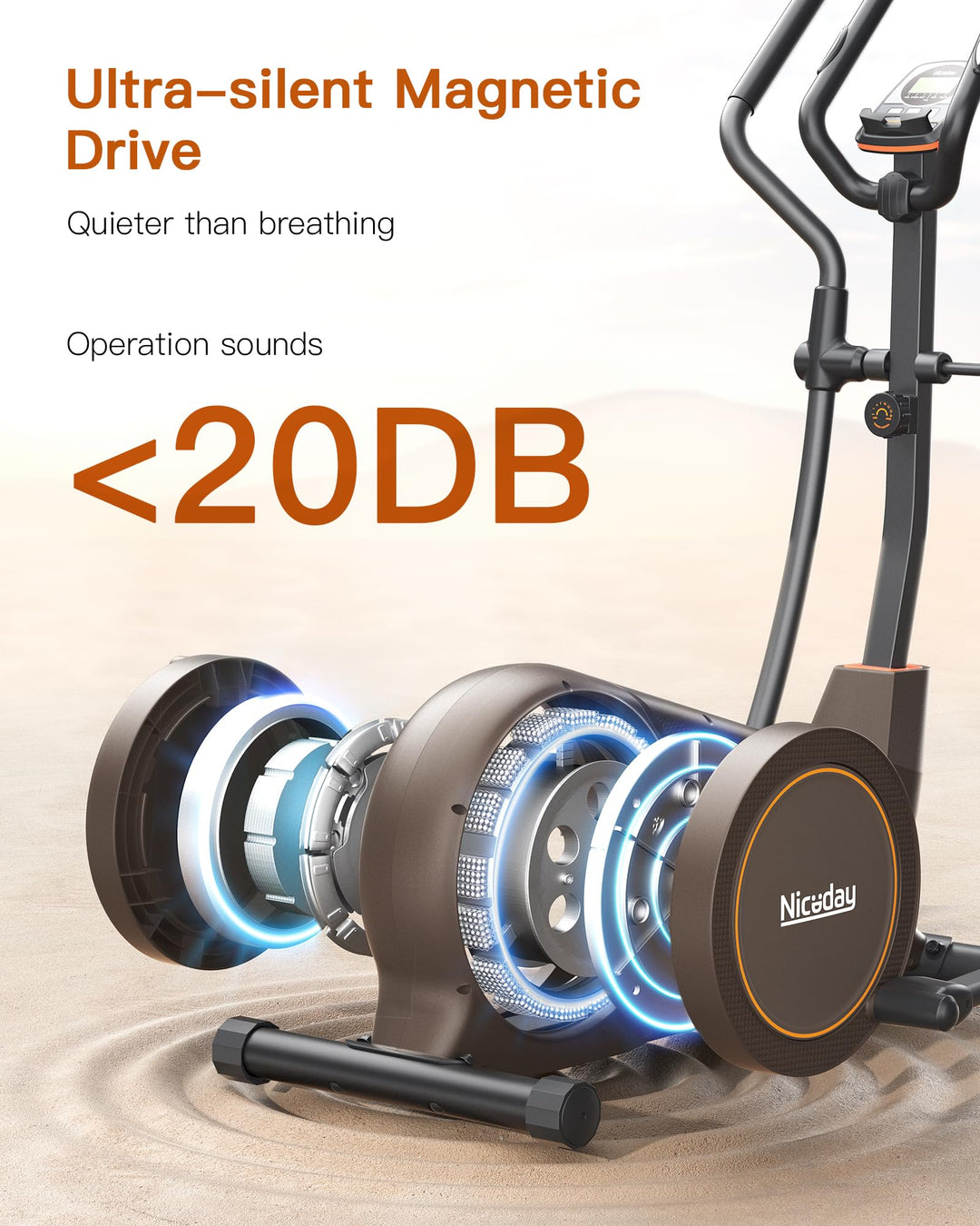 Close-up of the Niceday Elliptical Machine&