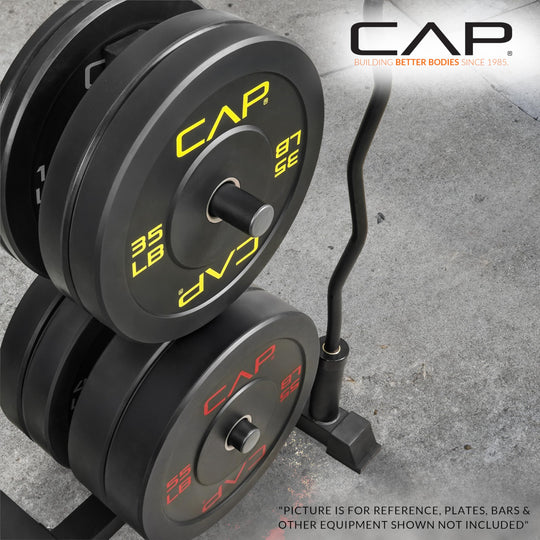 CAP Olympic Bumper Plate Weight Set 100–370LB for Home Gyms