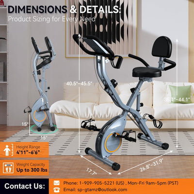 Compact foldable exercise bike suitable for small apartments and easy storage.