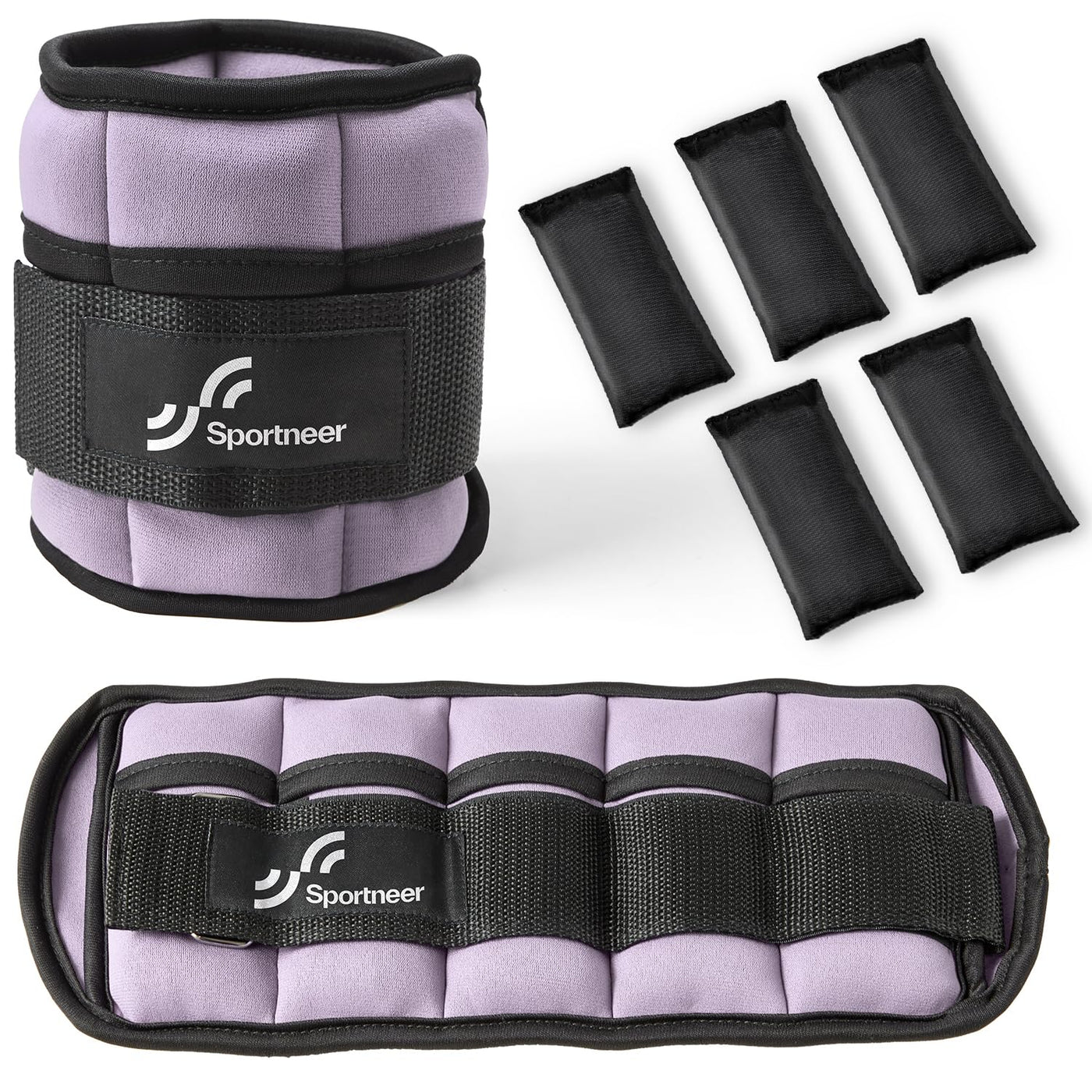 Sportneer Adjustable Weighted Ankle Weights Set 1 Pair 2 4 6 8 10 Lbs Leg Weight Straps for Women Men for Gym,Fitness, Workout,Walking, Jogging,1-5 lbs for Each Ankle, 1 Pair 2-10 lbs (Black) - Dreamchaser Headquarters