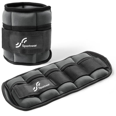Sportneer Adjustable Weighted Ankle Weights Set 1 Pair 2 4 6 8 10 Lbs Leg Weight Straps for Women Men for Gym,Fitness, Workout,Walking, Jogging,1-5 lbs for Each Ankle, 1 Pair 2-10 lbs (Black) - Dreamchaser Headquarters