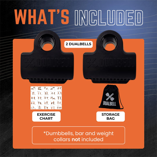 Dualbell Pair Connect Dumbbells to Barbell for Full-Body Strength Training | Adjustable Dumbbell-to-Barbell Conversion System | DreamchaserHQ