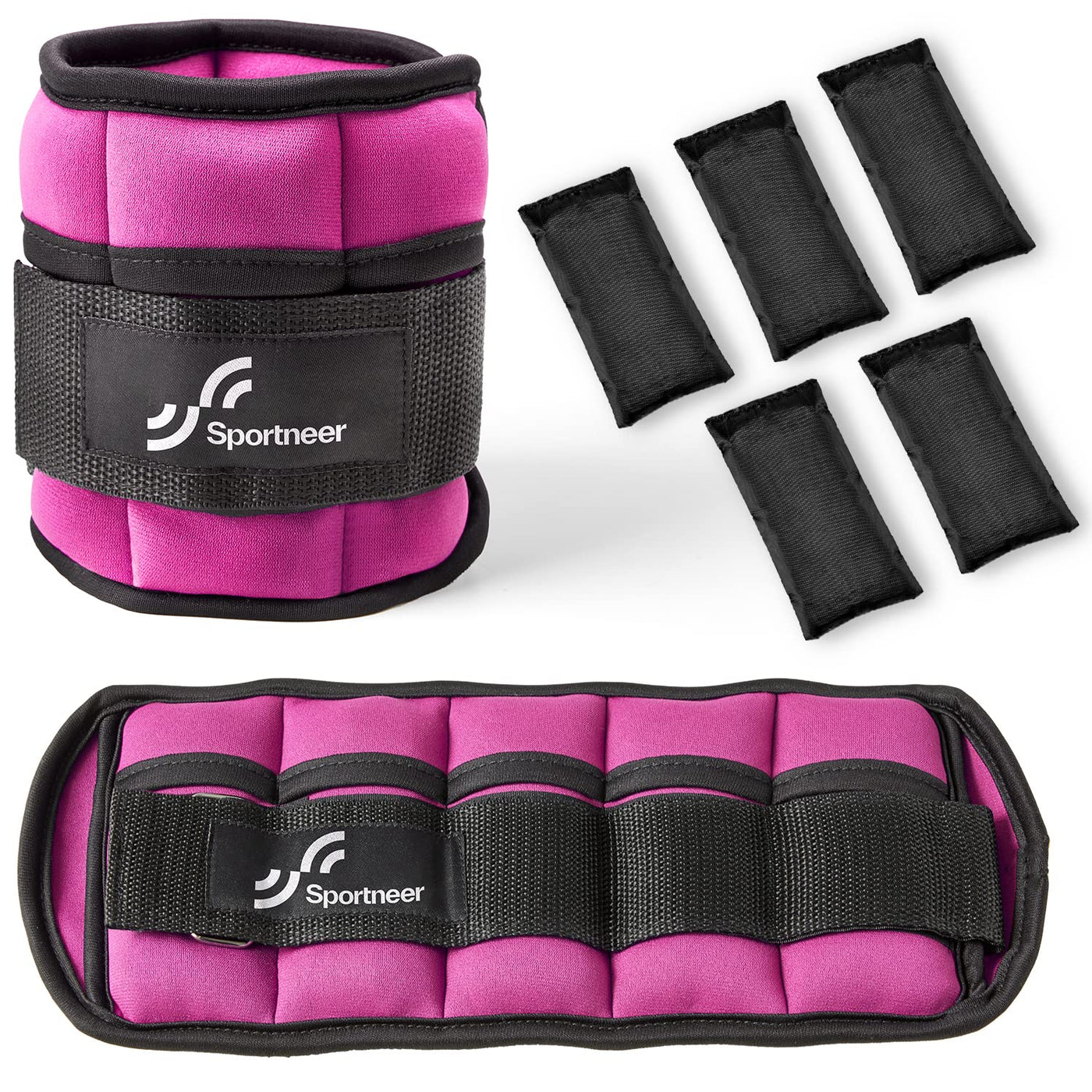 Sportneer Adjustable Weighted Ankle Weights Set 1 Pair 2 4 6 8 10 Lbs Leg Weight Straps for Women Men for Gym,Fitness, Workout,Walking, Jogging,1-5 lbs for Each Ankle, 1 Pair 2-10 lbs (Black) - Dreamchaser Headquarters