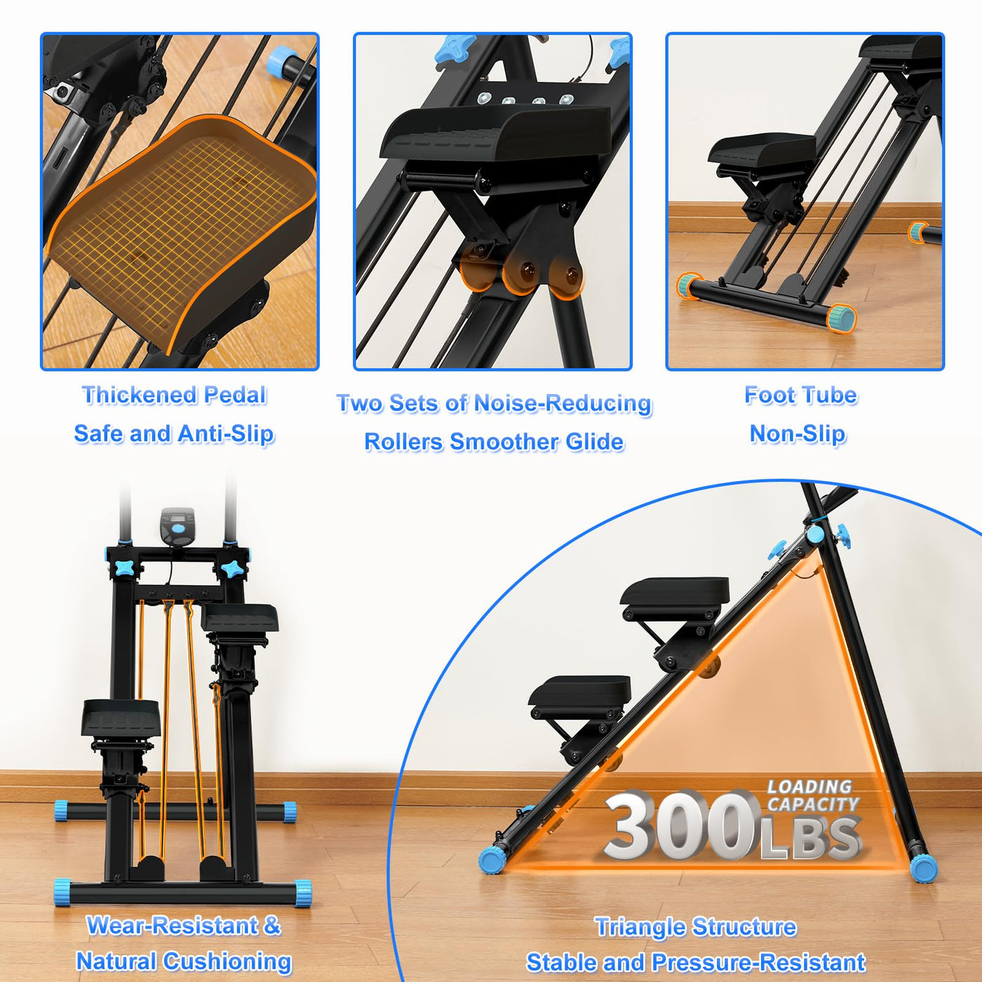 User tracking workout progress on the LCD display of the HXD-ERGO vertical climber machine.