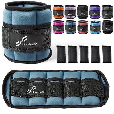 Sportneer Adjustable Weighted Ankle Weights Set 1 Pair 2 4 6 8 10 Lbs Leg Weight Straps for Women Men for Gym,Fitness, Workout,Walking, Jogging,1-5 lbs for Each Ankle, 1 Pair 2-10 lbs (Black) - Dreamchaser Headquarters