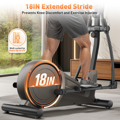 The stylish finish of Niceday's elliptical trainer for home designed to blend with indoor decor.