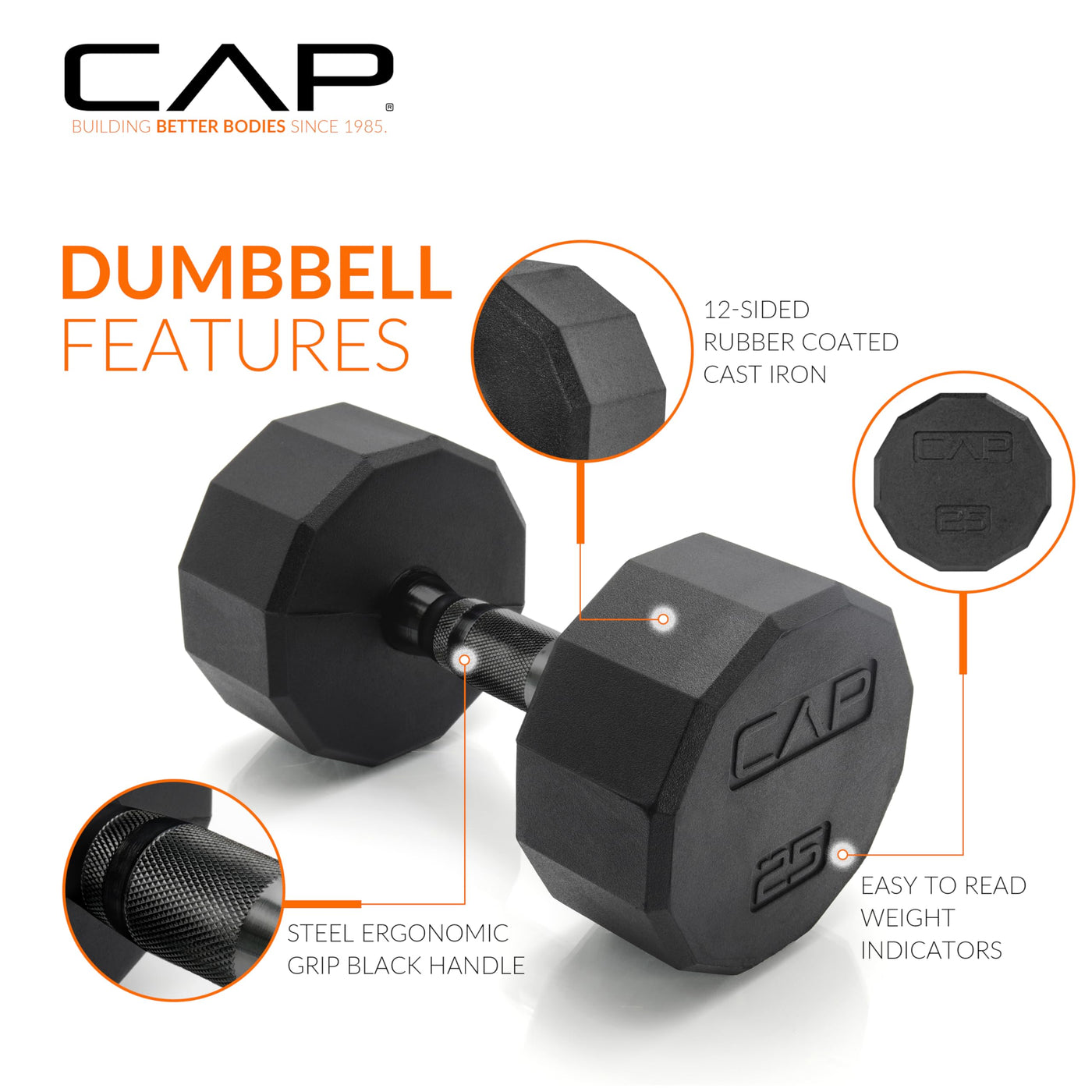 CAP Barbell 150 LB Hex Dumbbells with Rack - Space-Saving Design, Durable Rubber Coating, Versatile for Home Gym - Dreamchaser Headquarters