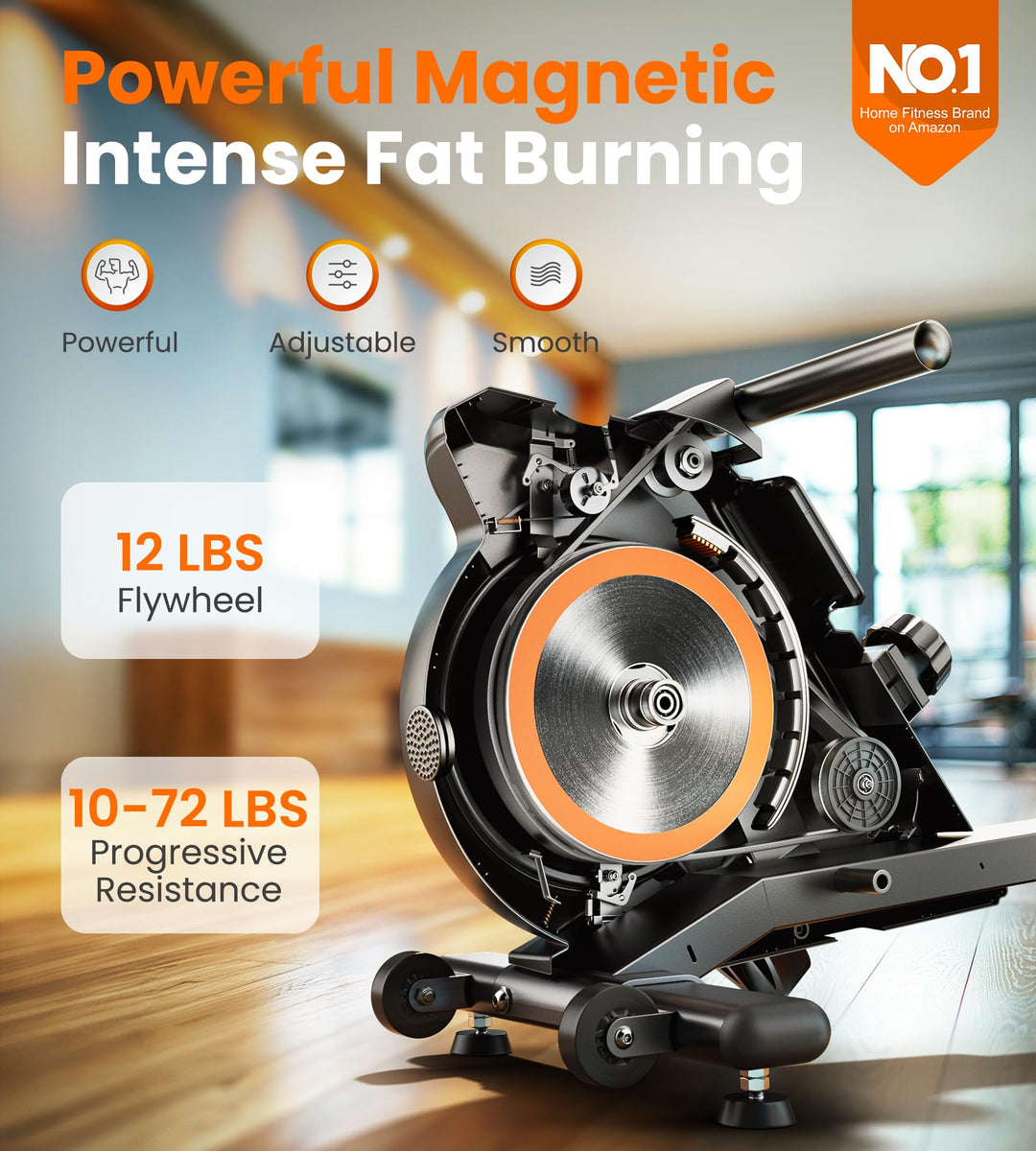 Close-up of the YOSUDA Magnetic Rowing Machine&