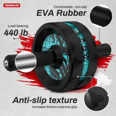 Vinsguir Ab Roller Wheel showcasing its compact design easily fitting in home gym equipment.