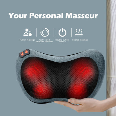 Massage Everywhere You Go - Portable Papillon massage pillow with heat ideal for traveling.