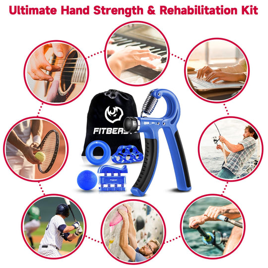 FitBeast hand grip strengthener with adjustable resistance, ideal for a range of fitness levels and improving hand strength.