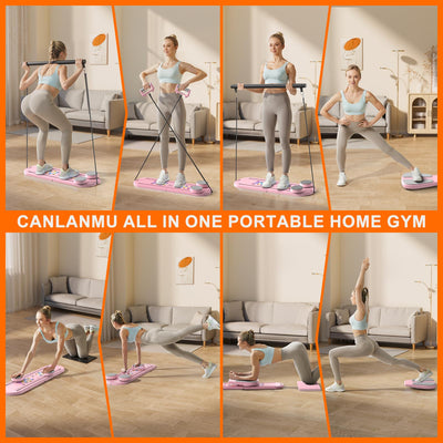 Foldable Pilates Reformer Set - multifunctional ab board designed for easy home use and compact storage.