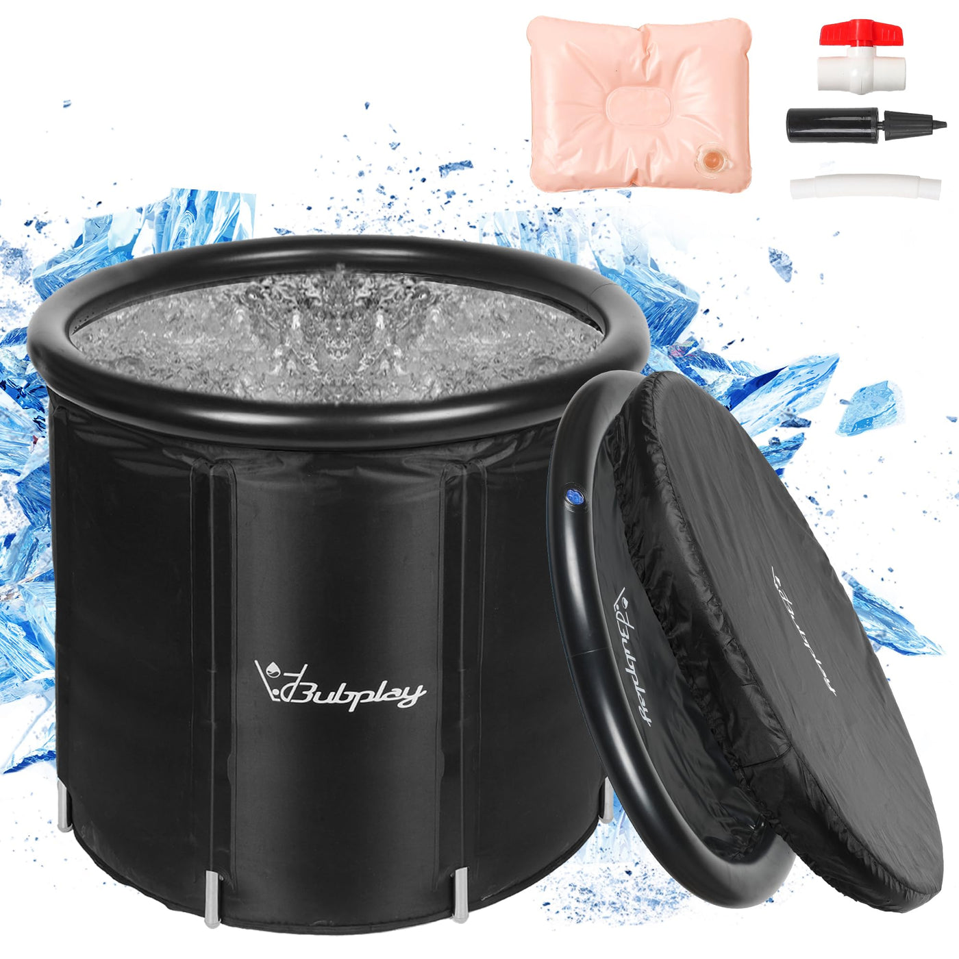 XL Ice Bath Tub for Athletes & Adults - 105 Gallons Cold Plunge Tub with Cover for Indoor Outdoor, perfect for recovery.
