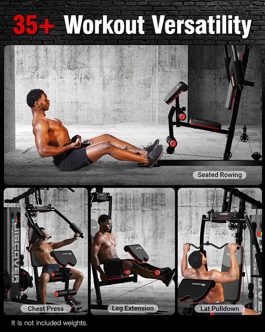HARISON Home Gym - Full Body Workout Equipment, Exercise Equipment, Fitness Equipment, Multifunctional Home Gym Equipment for Home with Pulley System, Weight Bench, Rowing Machine - Dreamchaser Headquarters