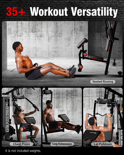 HARISON Home Gym - Full Body Workout Equipment, Exercise Equipment, Fitness Equipment, Multifunctional Home Gym Equipment for Home with Pulley System, Weight Bench, Rowing Machine - Dreamchaser Headquarters