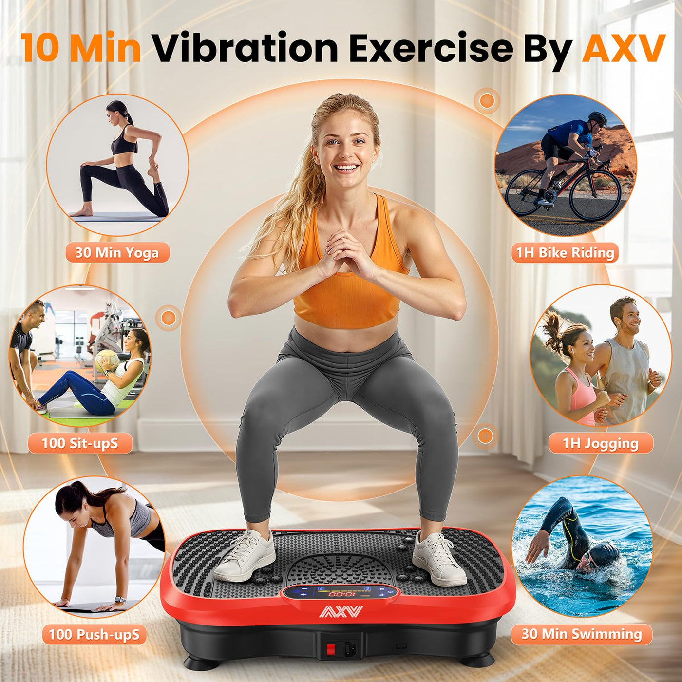 AXV Weight Loss Vibrating Platform - Full Body Shaker Exercise Machine with Remote, Bands & BT Speaker - Dreamchaser Headquarters