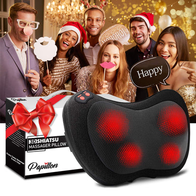 Stylish and Functional - Chic design of the Papillon massage pillow with heat blends well with any décor.