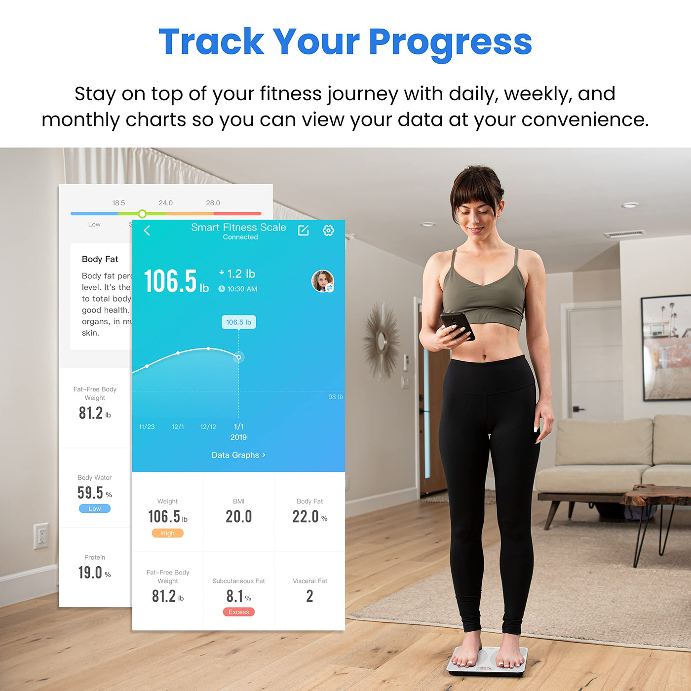Etekcity Bluetooth Body Composition Scale - Digital Weight Scale with BMI, Body Fat & Muscle Mass Tracking - Dreamchaser Headquarters