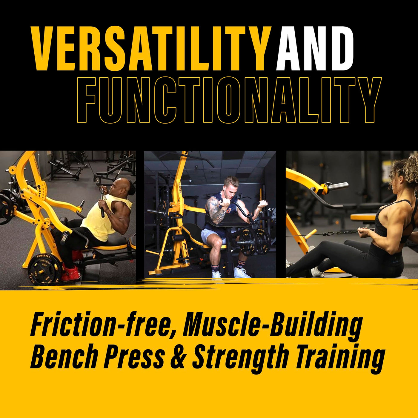Powertec Fitness Workbench LeverGym - Workout Bench, 500 LB Weight Capacity, Black - Gym Equipment for Home - Adjustable Full Body Workout Machine - Dreamchaser Headquarters