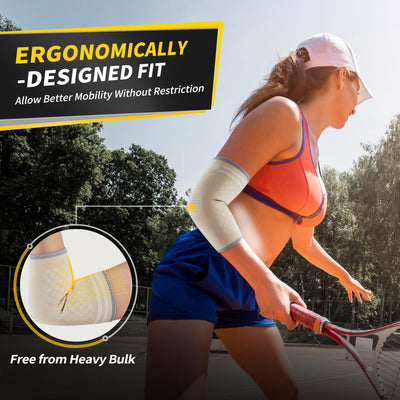 CAMBIVO elbow brace for tendonitis showing its anti-slip feature, ideal for active lifestyles.
