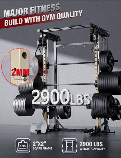 Major Fitness Drone3 Machine – All-in-One Home Gym Squat Rack with Weight Bar, Cable Crossover Machine - Dreamchaser Headquarters