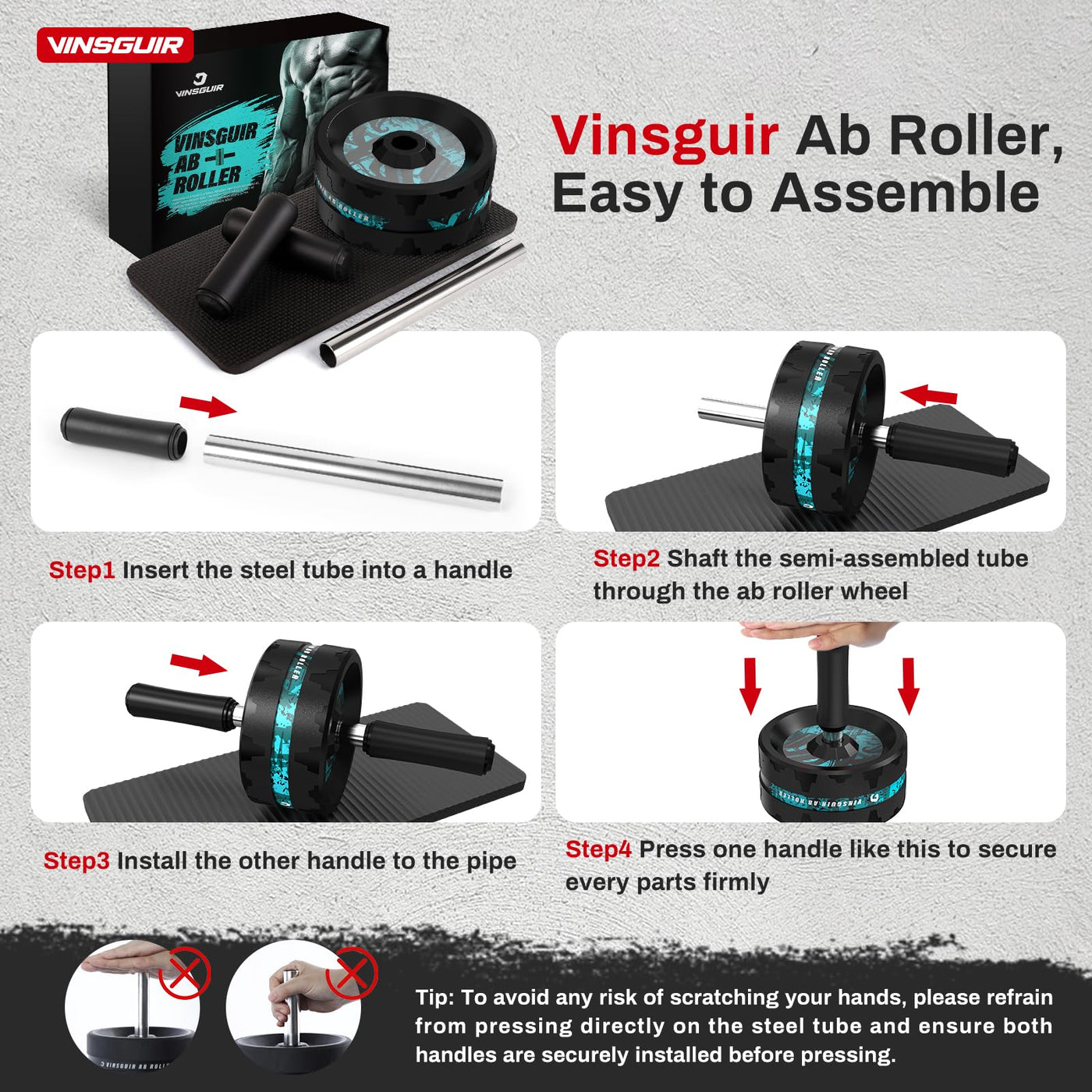 User-friendly Vinsguir Ab Roller Wheel ideal for enhancing workout routines safely.