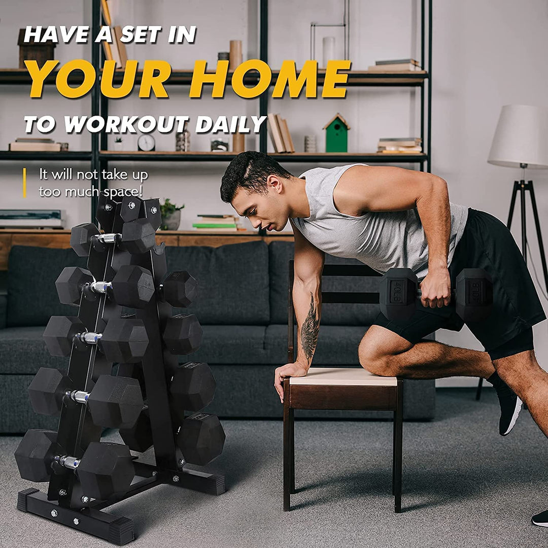 Rubber Hex Dumbbell Set for Full Body Strength Training | DreamChaserHQ