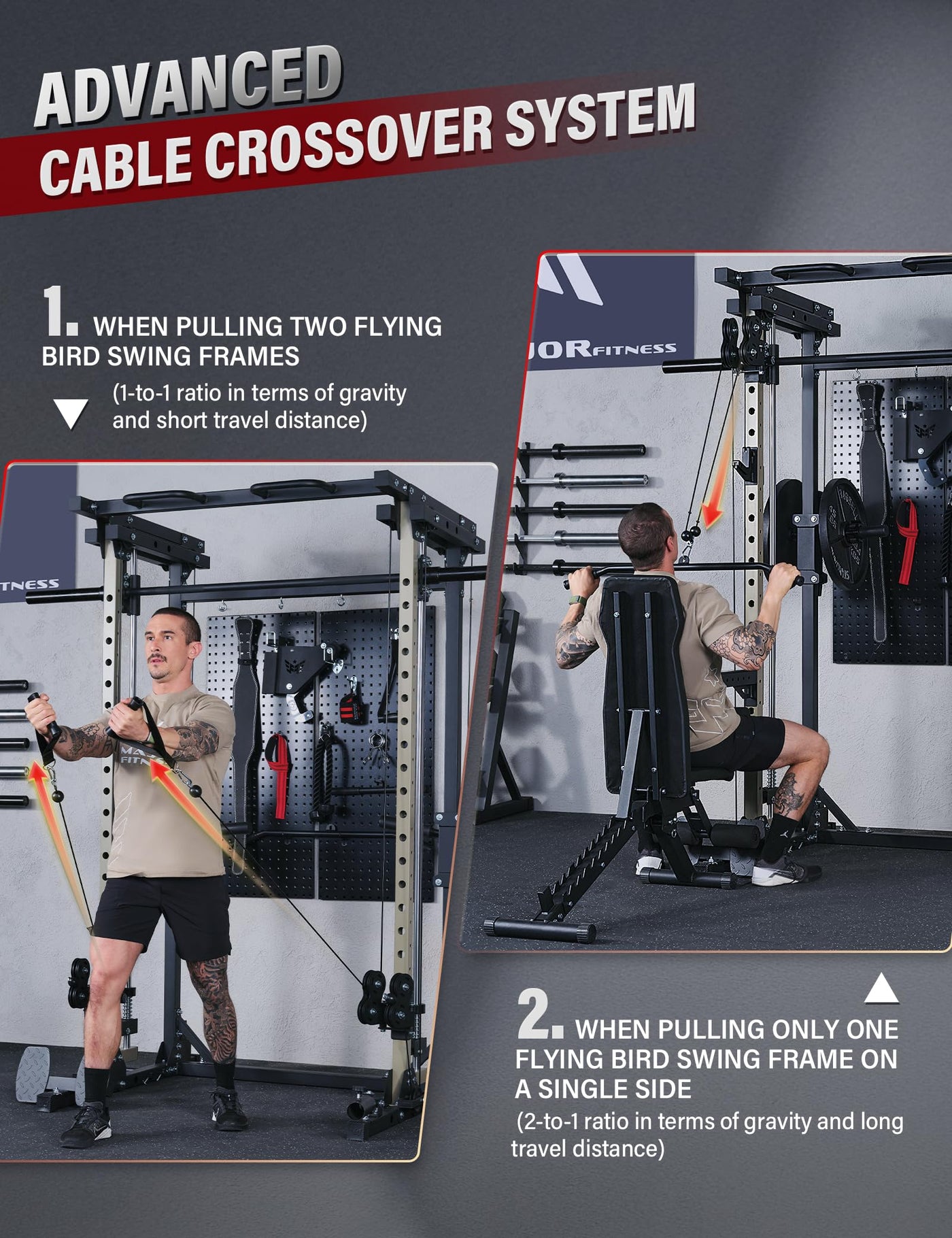 Major Fitness Drone3 Machine – All-in-One Home Gym Squat Rack with Weight Bar, Cable Crossover Machine - Dreamchaser Headquarters