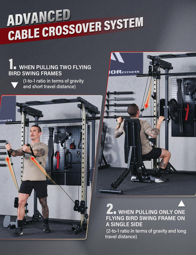 Major Fitness Drone3 Machine – All-in-One Home Gym Squat Rack with Weight Bar, Cable Crossover Machine - Dreamchaser Headquarters