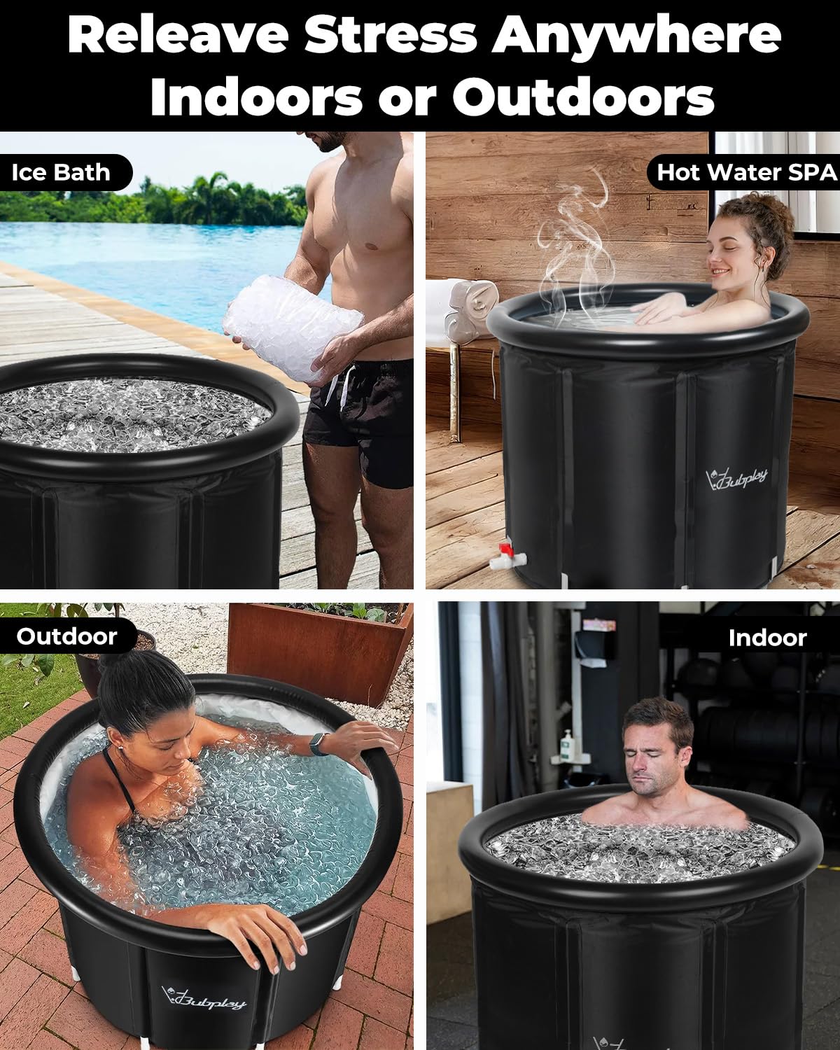 Stunning image of the XL Ice Bath Tub in a serene outdoor setting, ideal for cold plunge therapy sessions.