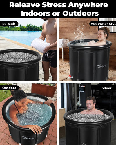 Stunning image of the XL Ice Bath Tub in a serene outdoor setting, ideal for cold plunge therapy sessions.
