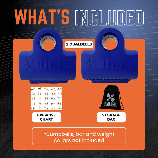 Dualbell Pair Connect Dumbbells to Barbell for Full-Body Strength Training | Adjustable Dumbbell-to-Barbell Conversion System | DreamchaserHQ