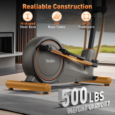 Compact storage capability of the Niceday Elliptical Machine, ideal for home environments.