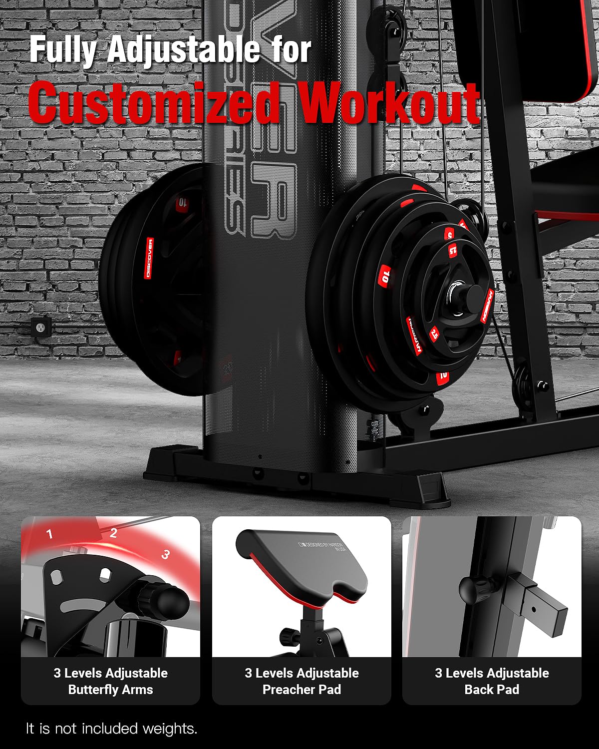 HARISON Home Gym - Full Body Workout Equipment, Exercise Equipment, Fitness Equipment, Multifunctional Home Gym Equipment for Home with Pulley System, Weight Bench, Rowing Machine - Dreamchaser Headquarters