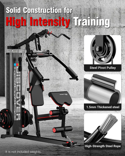 HARISON Home Gym - Full Body Workout Equipment, Exercise Equipment, Fitness Equipment, Multifunctional Home Gym Equipment for Home with Pulley System, Weight Bench, Rowing Machine - Dreamchaser Headquarters