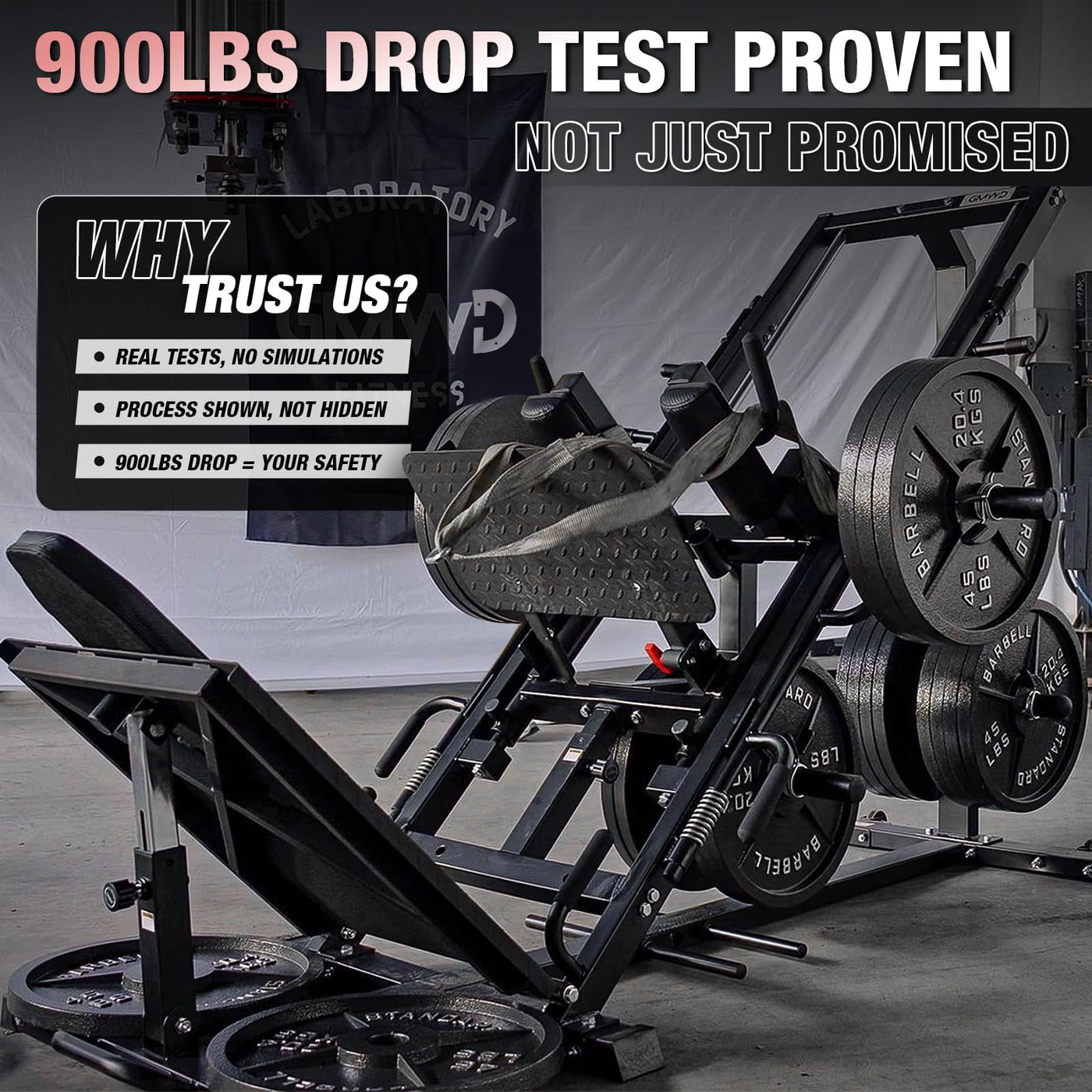 GMWD Leg Press Hack Squat Machine Combo, Leg Press Machine with Linear Bearing, Lower Body with Weight Storage for Quads, Hamstring, Glutes, Home Gym Exercise Equipment - Dreamchaser Headquarters