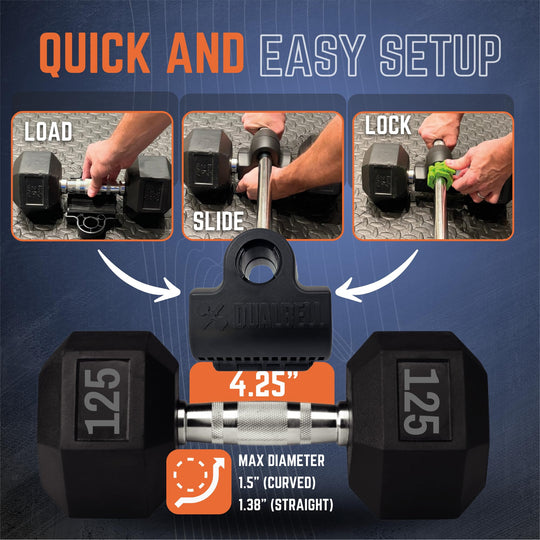 Dualbell Pair Connect Dumbbells to Barbell for Full-Body Strength Training | Adjustable Dumbbell-to-Barbell Conversion System | DreamchaserHQ