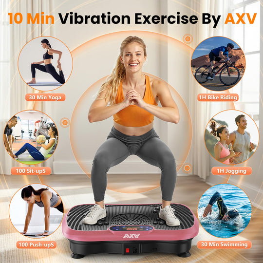AXV Weight Loss Vibrating Platform - Full Body Shaker Exercise Machine with Remote, Bands &amp; BT Speaker - Dreamchaser Headquarters