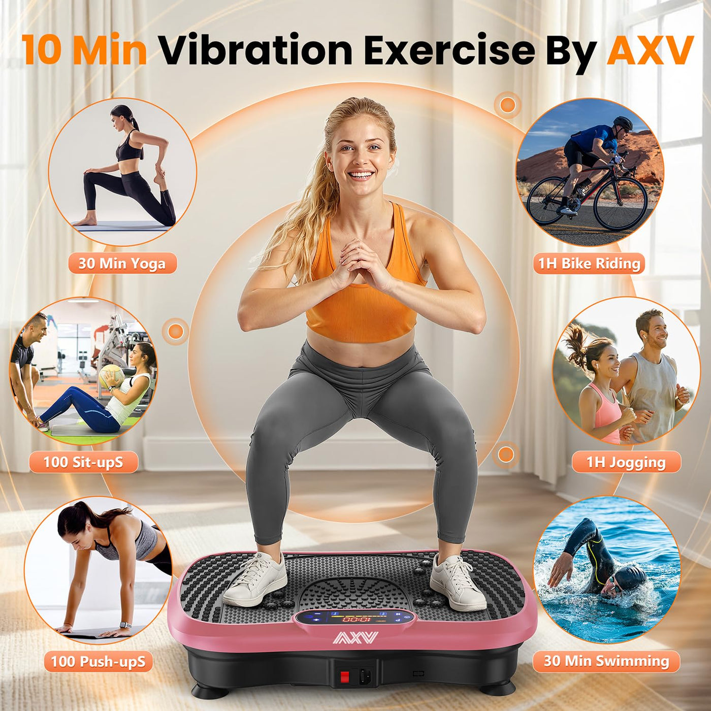 AXV Weight Loss Vibrating Platform - Full Body Shaker Exercise Machine with Remote, Bands & BT Speaker - Dreamchaser Headquarters